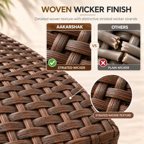 Image of Sun Lounger, Outdoor Wicker Lounger Chair for Poolside, Patio & Garden, Chaise Lounge for Sunbathing & Relaxation (Brown)