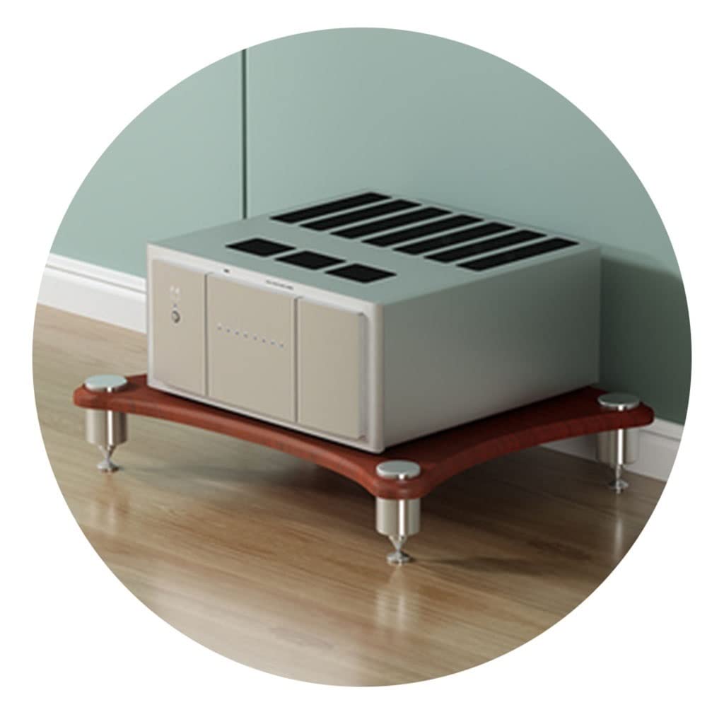 Générique Meuble TV AV Shelf avec Support pour Enceintes et amplificateur - Marron - Rangement pour équipement HiFi à 1 Niveau - 60 x 48 x 10 cm - Organiseur Home cinéma Moderne pour matériel Audio