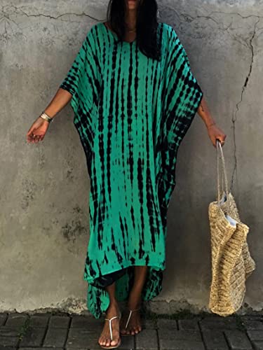 Image of Kaftan Dresses for Women Plus Size Summer Beach Dress with Print and Swim Cover Ups