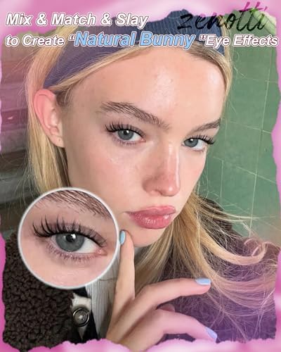 Natural Lash Clusters Manga Eyelash Clusters Wispy Cluster Eyelash Extension Bunny Anime Fairy Individual Lashes Invisible Band Cluster Lashes Freya DIY Lash Extensions C-Curly 8-16mm by zenotti - 3