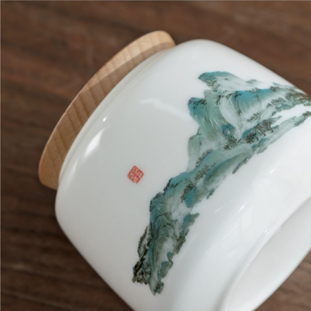 Lata de té Tarro de Almacenamiento té a Granel, Tarro Sellado cerámica for el hogar, pequeño Viaje portátil, condimentos Cocina Carrito de té