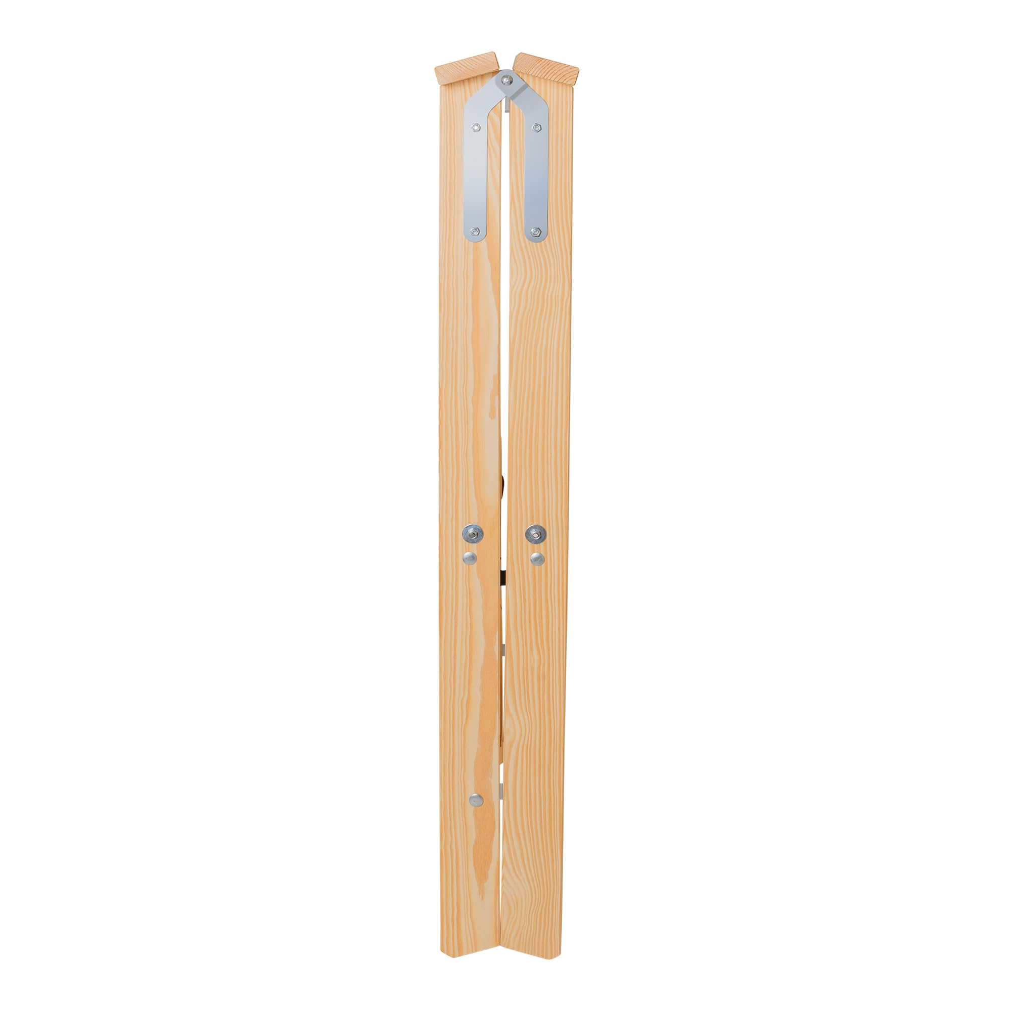 KADAX Klappbare Holzleiter, 4-stufige Malerleiter mit Stahlhaken, Stehleiter für Haushalt und Garten