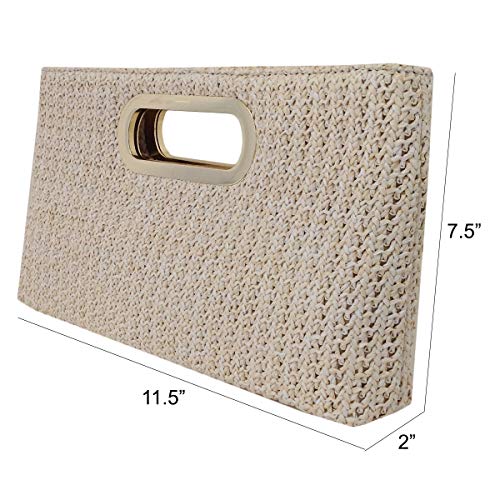 Image of Top Handle Straw Clutch