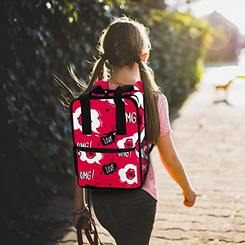 Sac à dos filles pour le collège et les sorties de week-end rouge