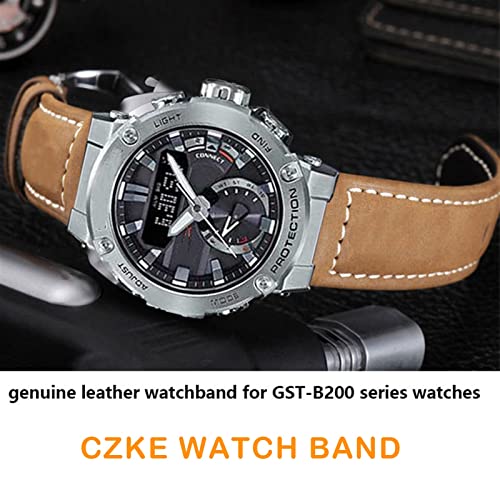 Bracelet montre cuir véritable GST-B200 boucle acier anti irritation - 3