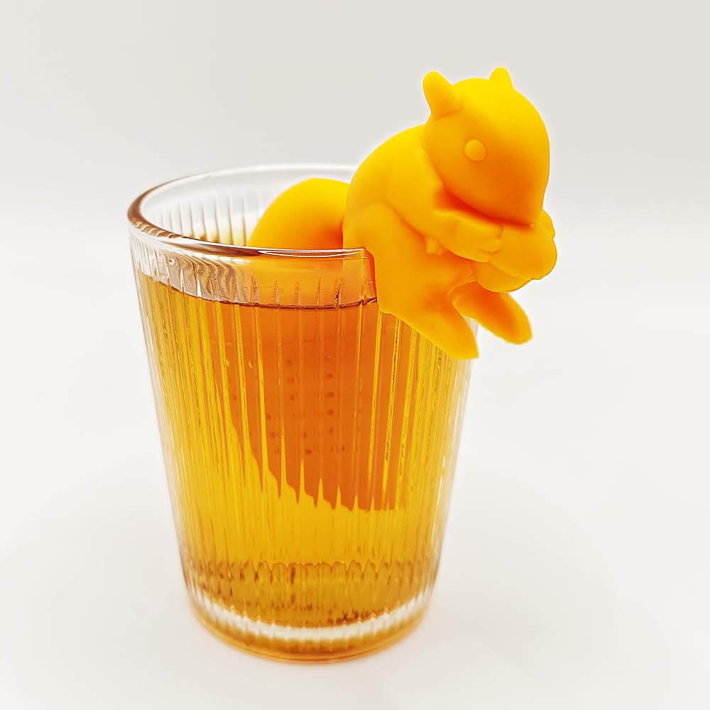 2pcs tea infuser, cute silicone tea infuser, loose tea leaf steeper, Creative design, easy to brew loose leaf tea, They are fun tea accessories for brewing tea(): Unicorn + Squirrel