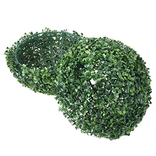 ABOOFAN Artificial Plant Topiary Ball Decorative Faux Boxwood Balls Green Grass Plant Ball Spheres for Backyard Balcony Garden Restaurant Valentines Day Wedding Party Decor 28cm