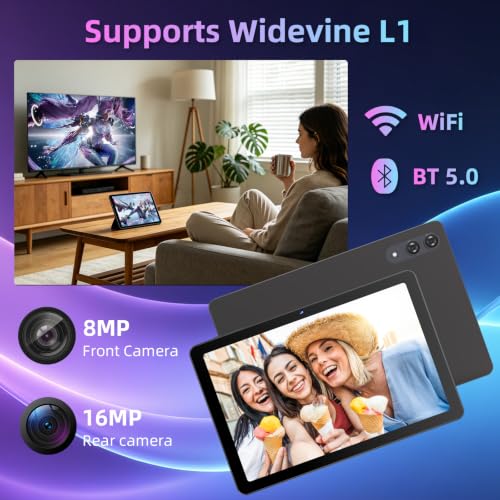 Image of 11 inch Tablet with Keyboard,Android 16 Tablet with Octa Core Processor | 32GB+128GB (1TB Expand),1920x1200 IPS HD Touchscreen,8MP+16MP Dual Camera,Widevine L1,8000mAh , WiFi /GPS,Case Included