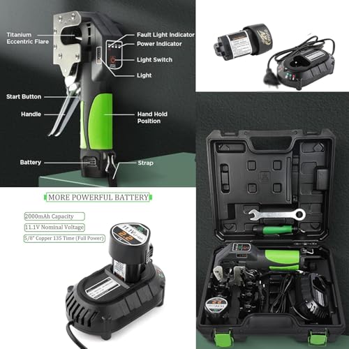 Expansor de tubo de cobre excéntrico con batería de 2000 mAh para uniones limpias a 45° 4