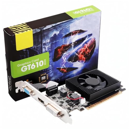 Image of ZEBR0NICS GT610 Graphics Card, 2GB DDR3 Memory, PCIe 2.0 Interface, HDMI DVI VGA Connectivity, Heatsink with Cooling Fan, Desktop GPU for Everyday Computing and Multimedia
