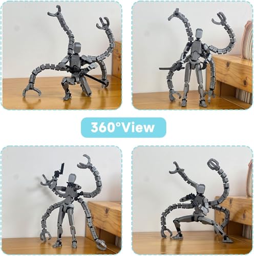 Image of RAMONI Action Figure Toys, T13 Octopus Shaped Dummy 13 Action Figure, Multi-Jointed 3D Printed Toys, Articulated Titan 13 Action Figure Robot Toy Set Game Desktop Decoration for Gifts