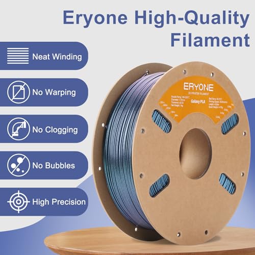 Image of ERYONE Galaxy PLA 3D Printer Filament, Sparkle Glitter PLA, 1.75mm + /-0.03mm, 1kg(2.2LBS) /Spool, Christmas Filament, Galaxy Sirius Nebula (Blue)