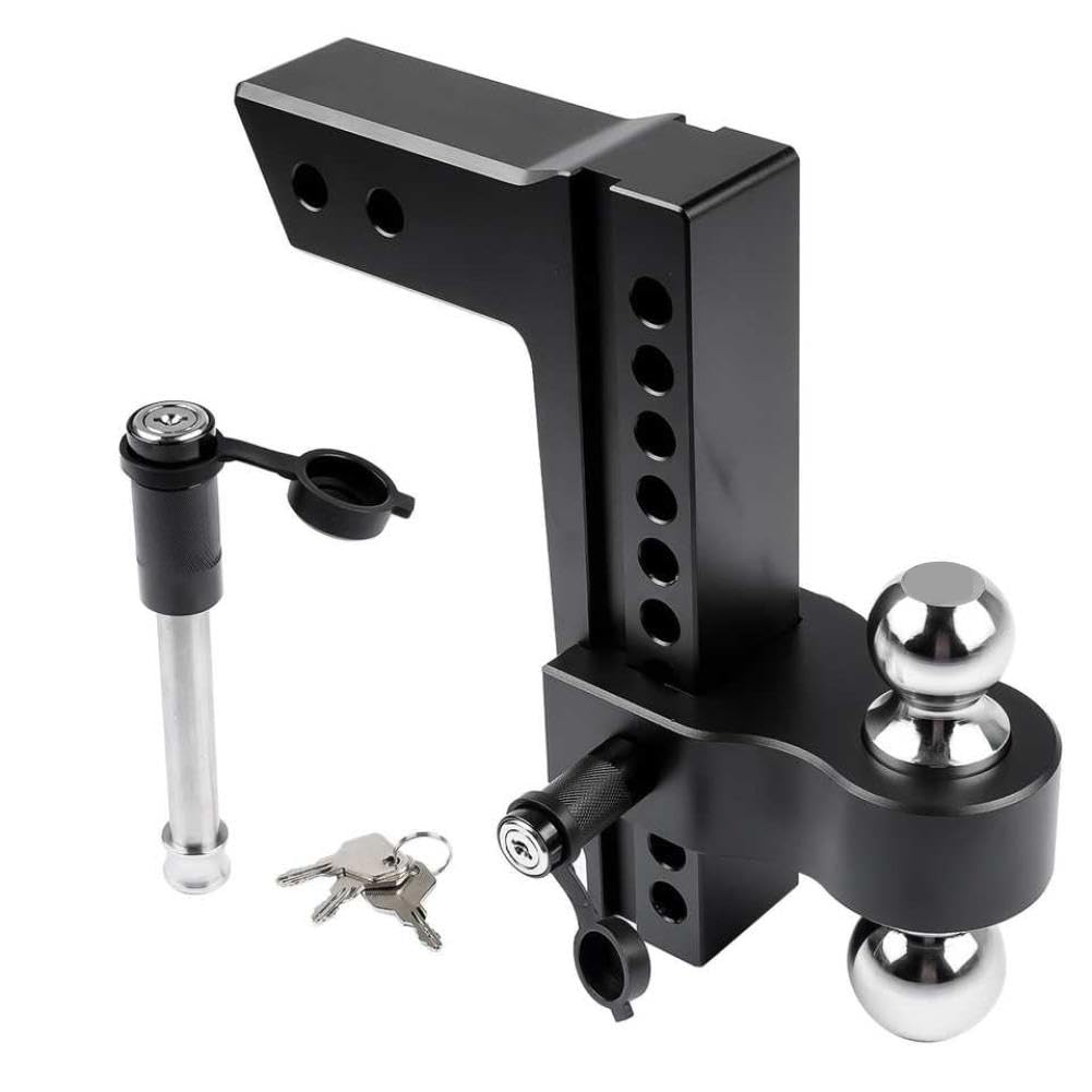 Soporte de Bola de Enganche de Remolque Ajustable para Receptor de 2, 5 Pulgadas, Enganche de elevación de caída de 10 Pulgadas, Bolas de 2 Pulgadas y 2 de 5 y 16 Pulgadas, Compatible con