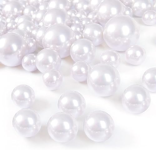 160 cuentas de perlas para relleno de jarrón, sin agujero, cuentas de perlas para centros de mesa, soporte para cepillos, perlas para velas, hogar,