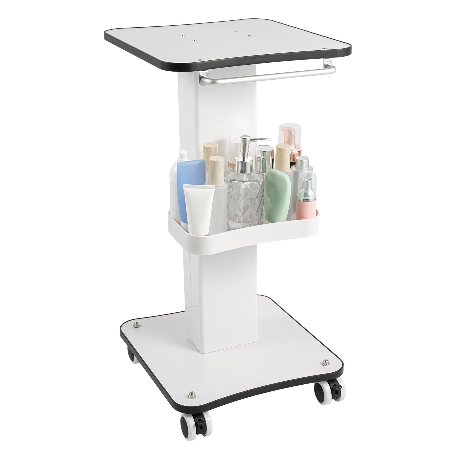 Purptarol 3 Tier Salon Rolling Trolley Cart Beauty Trolley Cart with Wheels Mobile Medical Salon Organizing Handcart with Wheels and Tray for Massage Tattoo Facials