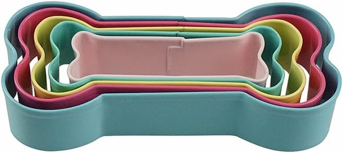 Dog Bone Cookie Cutter Shapes Set Stainless Steel Bone Shaped Cookie Molds, 5 Counts by GOCROWN
