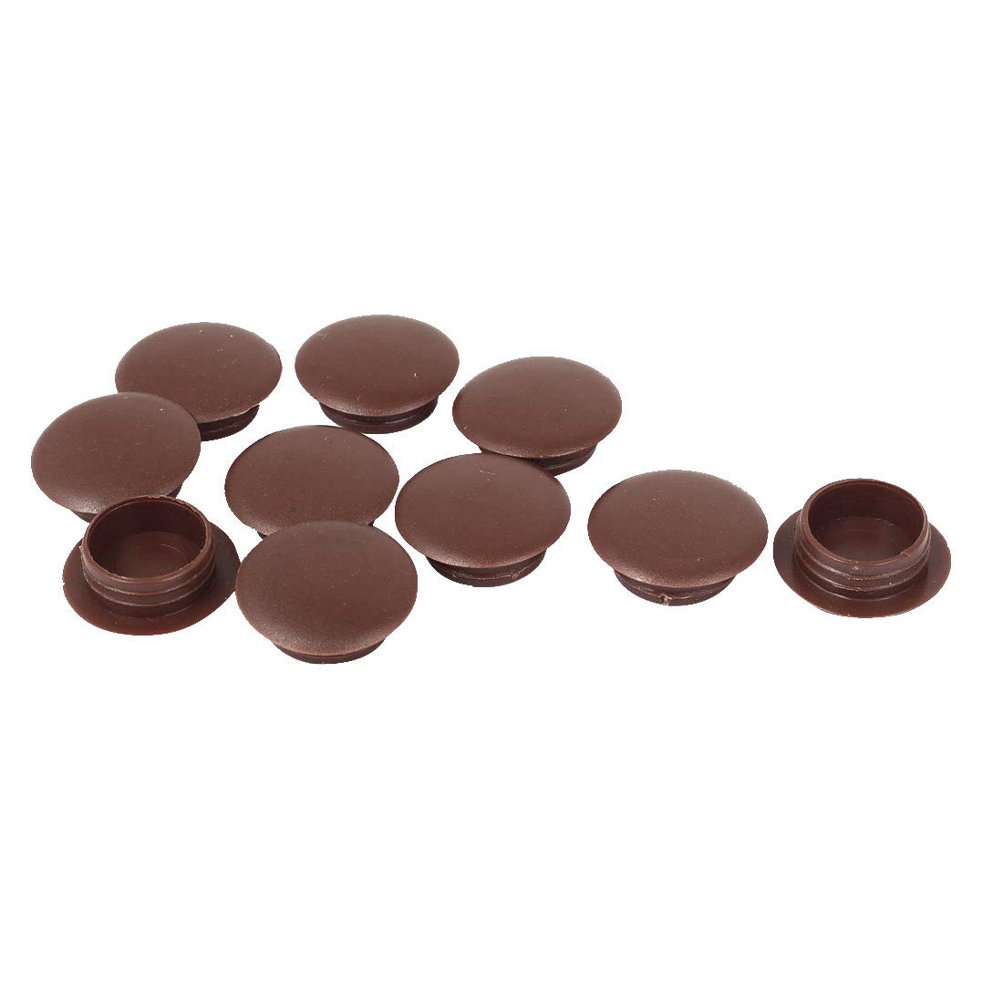 Uxcell Brown Sourcingmap Plastic Press On Cap Screw Cover 10Pcs For 16Mm Dia Hole