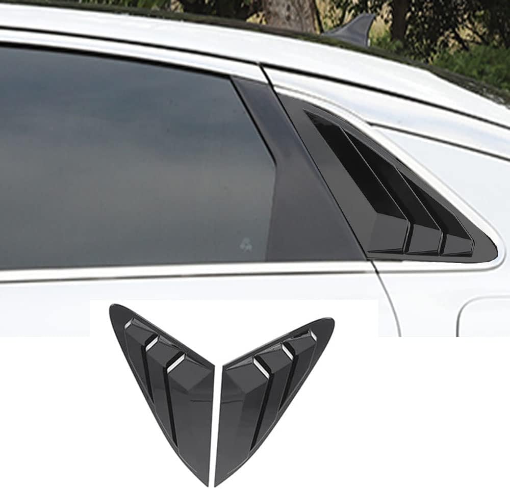 ABS Racing Style Rear Side Window Louvers Fit for Kia K5 2021-2022 Air Vent Scoop Shades Cover 2Pcs Carbon Fiber