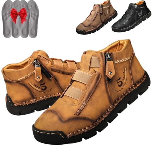 Matufit Shoes for Men,Men's Genuine Leather Waterproof Non-Slip Fashionable Orthopedic Shoes,Matufit Orthopedic Loafers