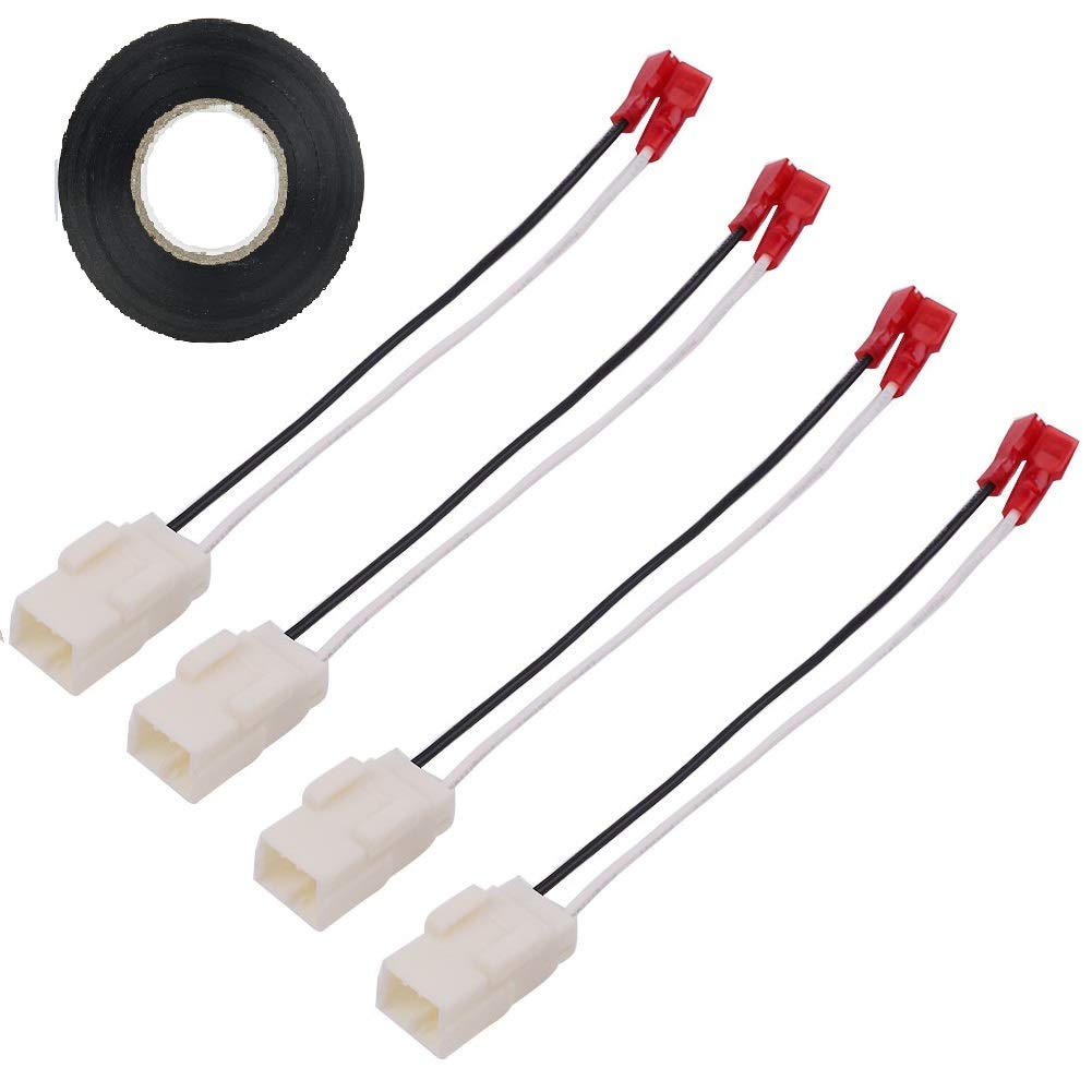 4 Pack Speaker Harness for Jeep Wrangler Chrysler Town & Country Speaker Harness Adapter Dodge Dakota Front Rear Door