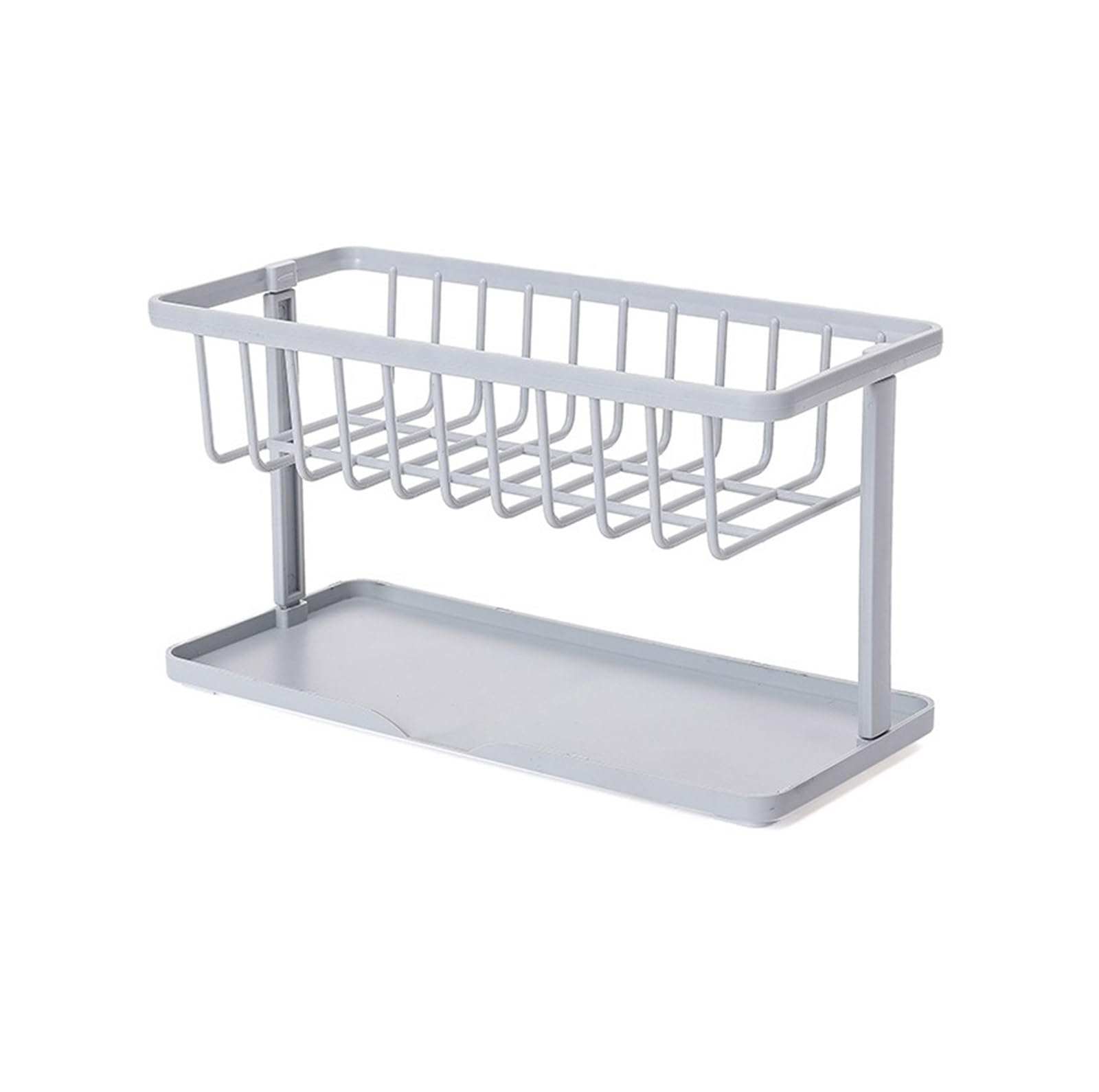 Soap Drainer Shelf Basket, Double-Layer Removable Bathroom Sink Drain Rack Multicolor(Gris)