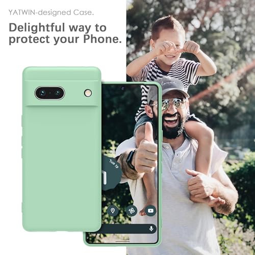Image of YATWIN Silicone Back Case for Google Pixel 7A, Soft-Touch Phone Back Cover for Google Pixel 7A - Link Cyan