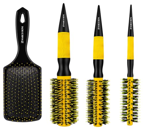 Marco Boni Kit Prof 3 Escovas Thermal Ceramic E 1 Escova Raquete Desembaraçante 6204 Amarelo 4 Unida
