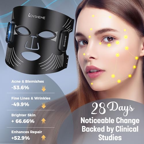 Image of Wireless LED Face Mask, Cordless Red Light Facial Mask with Even LED Coverage, Wearable Skincare Mask for At-Home Self Care