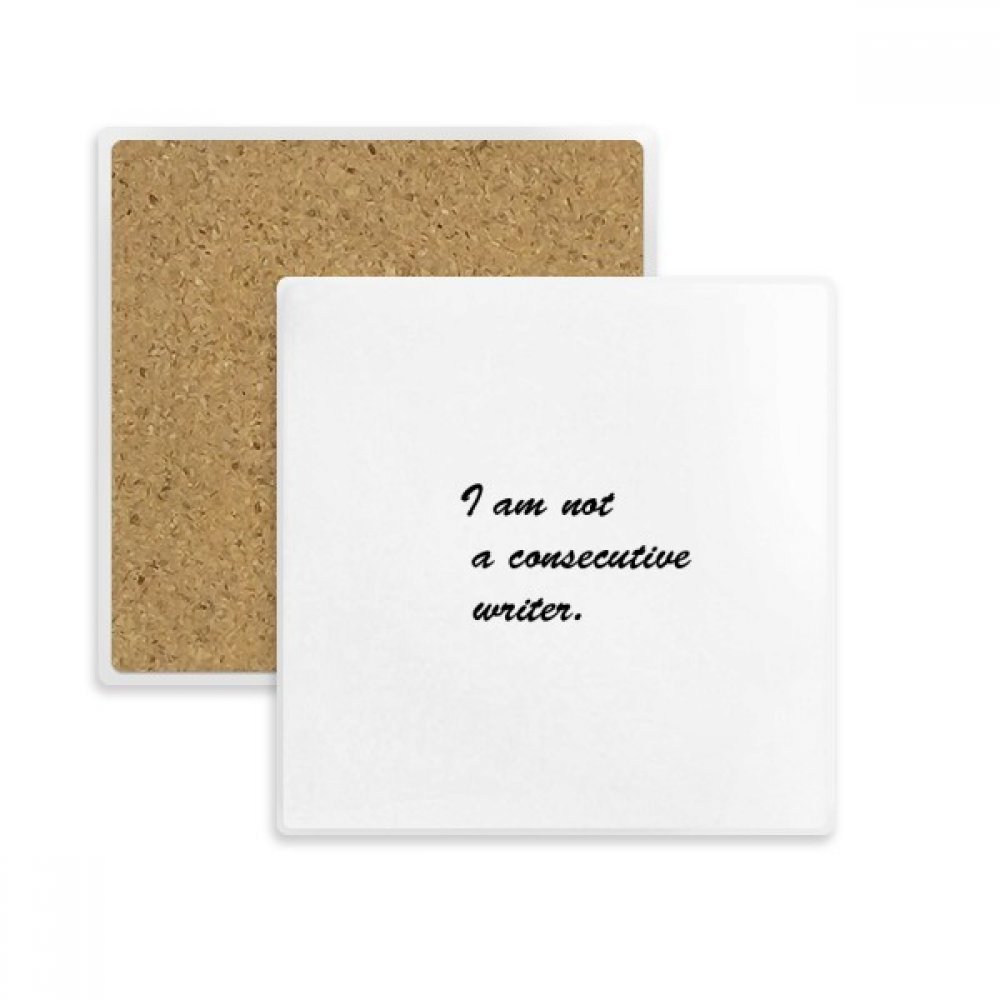 Dessous de verre absorbant avec citation d'écrivain multicolore