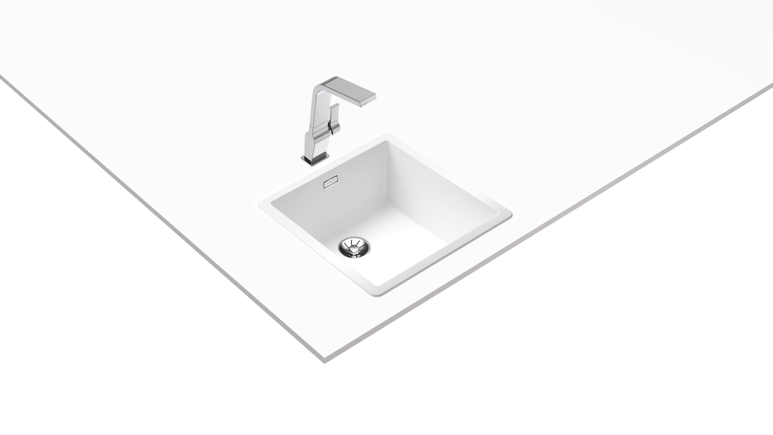 TEKA Fregadero Tegranite+ 1 Seno, Doble Instalación Encastre o Bajo Encimera, No Poroso, Profundidad 20cm, Desagüe PerfectFlow con Sifón, Modelo Radea R10 40.40 M-TG