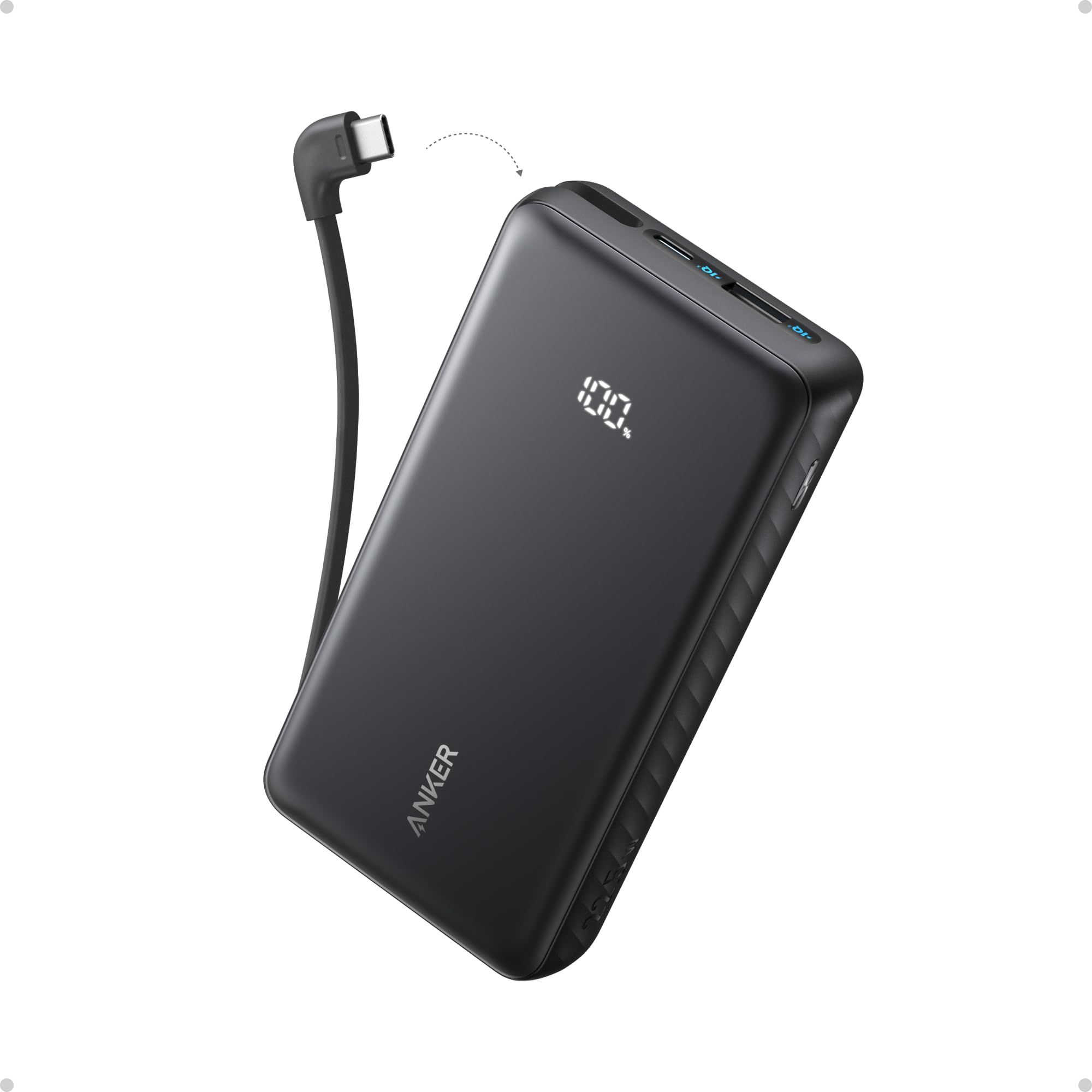 Anker Zolo Power Bank, 20,000mAh 22.5W Max Portable Charger, USB-C in and Out Fast Charging Battery Pack, Slim Travel Essential Phone Power Bank, for iPhone 16/15 Series, iPad, Galaxy, and More