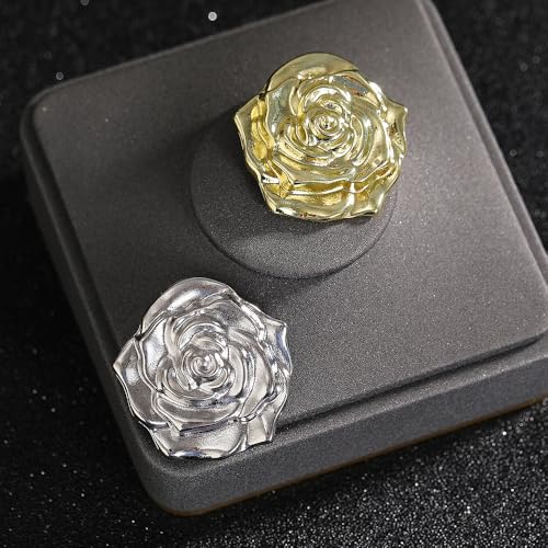 Image of Gold Flower Brooches for Women Enamel Rose Lapel Pins for Men Suit Backpacks Blazer Dress Jacket Badge Wedding Party Accessories Gift