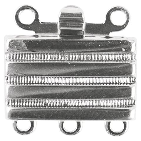 Colgante plateado RAYHER HOBBY 2235422 drachensilber inseriscile rectangular 8,5 x 12,9 mm 4 filas 1 bolsa SB-pcs Cover