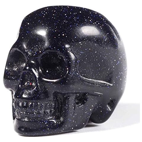 Mineralbiz Mini Blue Goldstone Skull Cover