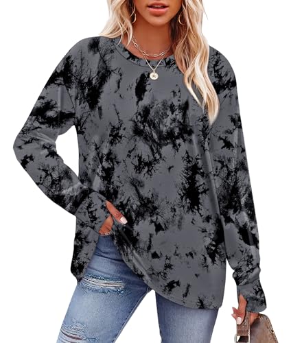 OFEEFAN Oversized Tshirts for Women Thumb Hole Long Sleeve Workout Tops Crewneck Tee Y2K Clothes Fall Fashion Clothing2