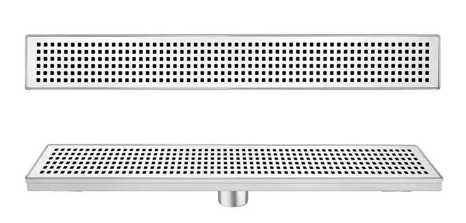 Aquieen Check 24" x 4" Shower Water Drainer Floor Bathroom Grating with Anti-Foul Cockroach Trap (Center Hole) [AISI 304] (B0C4XWWYNQ) Amazon Price History, Amazon Price Tracker
