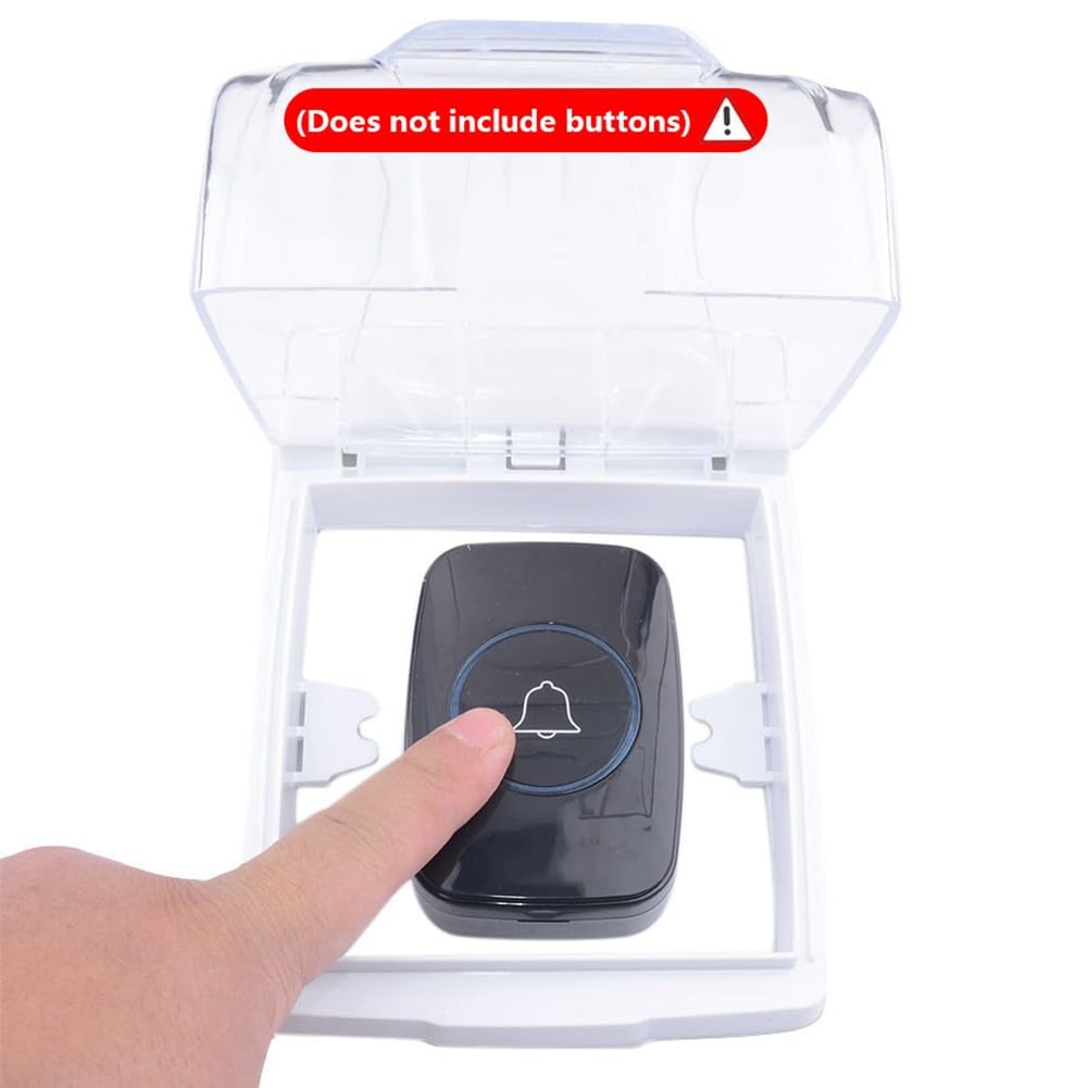 Cubierta Impermeable para Timbre, Cubierta Transparente una Prueba de Lluvia, Caja Impermeable para Cubierta de Lluvia, Cubierta Impermeable con BotóN Adecuado para Exteriores