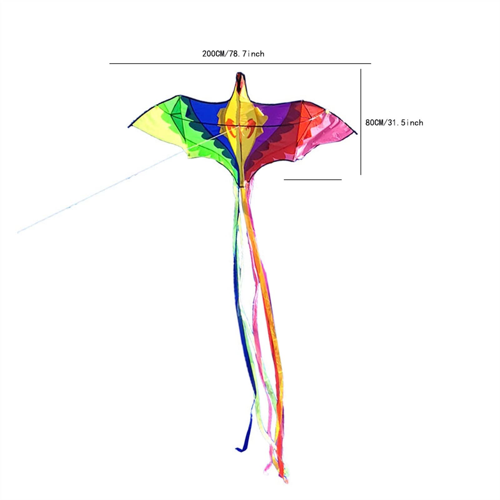 Cometa para niños, cometa colorida de Phoenix, cometa grande para niños, cometa para adultos, fácil de volar, cometa de cola larga, cometa colorida