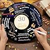 Vinyl Record Style Birthday Guest Book for 30th Birthday Decorations - Large 11.6"x11.6" Sign-In Poster with 12 Pens | Unique Keepsake Gift for Birthday Party Decor (30 Years Old, Golden, 11.6"L x #2
