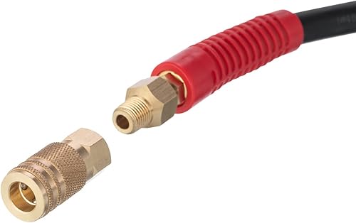 Miniatura 3 de INTERTOOL Manguera de aire de goma ultra duradera de 38 pulgadas x 50 pies, forro reforzado resistente, diseño resistente a las torceduras,