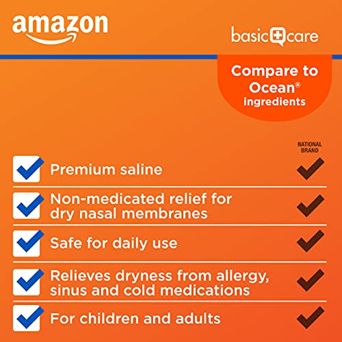 Amazon Basic Care Premium Saline Nasal Moisturizing Spray, 1.5 fl oz (Pack of 1), Clear - Image 4