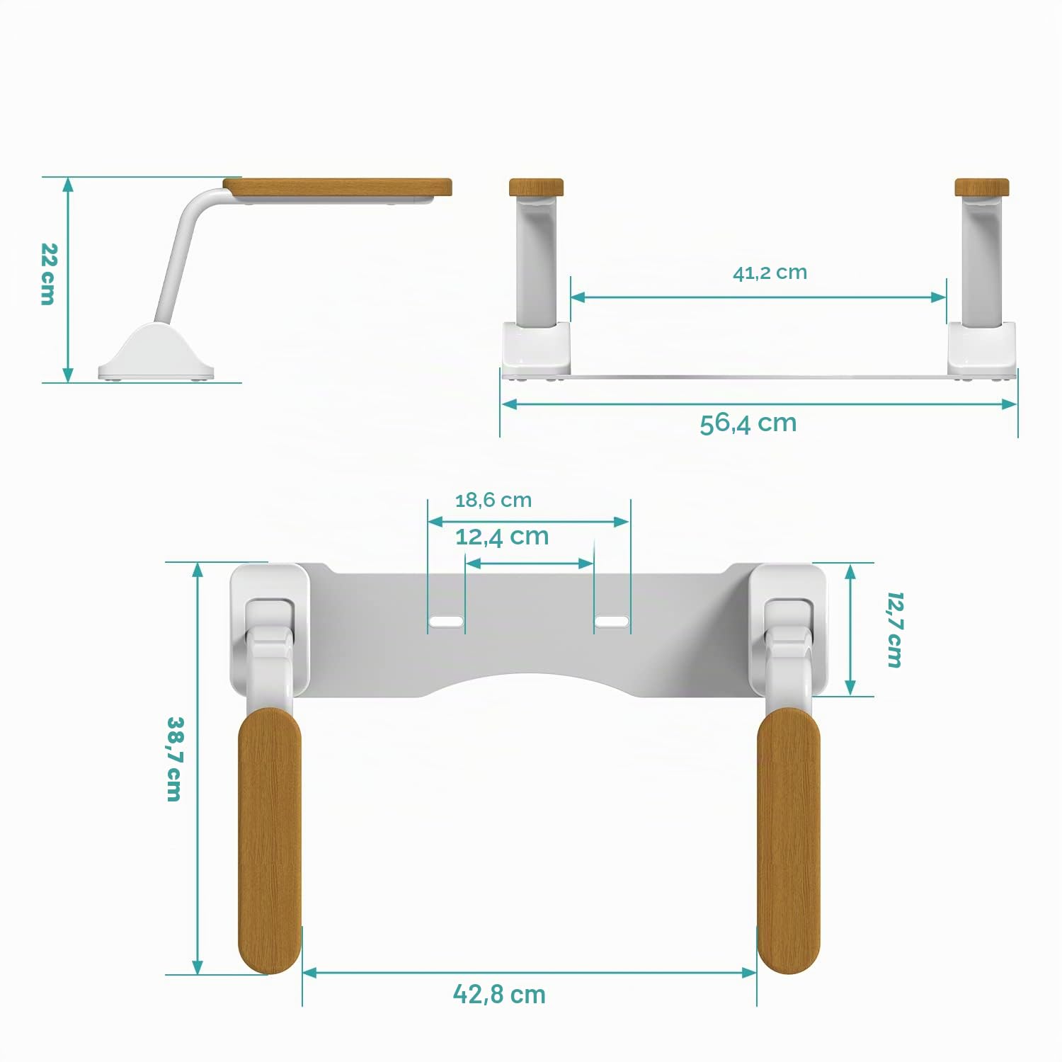 Maniglione WC Pieghevole - Supporto Sicurezza Fisso con Braccioli per Anziani & Disabili, Montaggio Istantaneo Senza Regolazione(Legno)