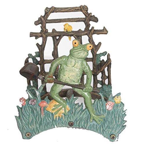 Lisansang Hose Rack Painted Heavy-duty Cast Iron Garden Pipe Rack Wall-mounted Pipe Rack Iron Art Indoor and Outdoor Metal Pipe Rack Garden Hose Storage (Color : Multi-colored, Size : 17x13.2x18cm)