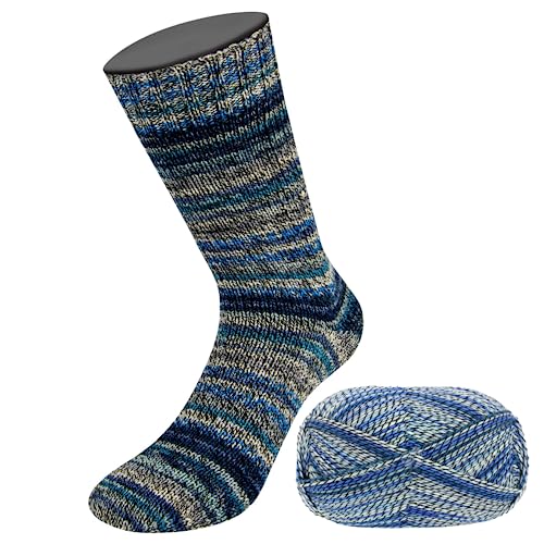 MEILENWEIT 100g Merino Extrafine Denim Mix 2608 - Schwarz/Blau/Türkis