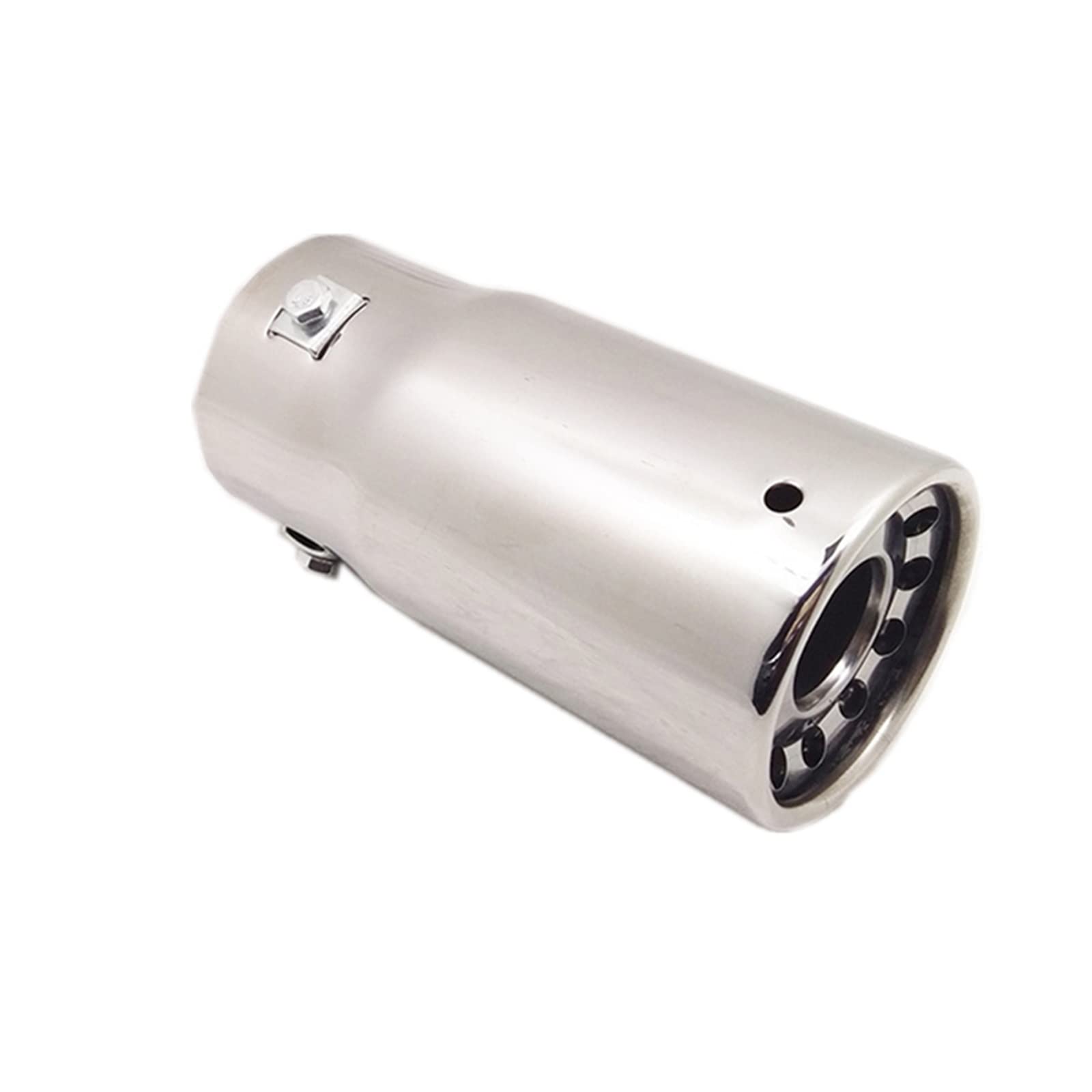 Universel 68mm Diamètre Silencieux En Acier Inoxydable Modifié Tuyau D'échappement De Voiture Décorer Auto Accessoires silencieux d'échappement arrière voiture (Color : Silver)