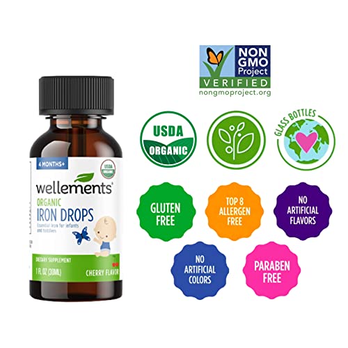 Wellements Organic Iron Drops for Babies | Essential Liquid Iron Supplement for Infants & Toddlers, USDA Certified Organic, No Preservatives or Artificial Flavors, Cherry Flavor | 4 Months+, 1 Fl Oz - Image 6