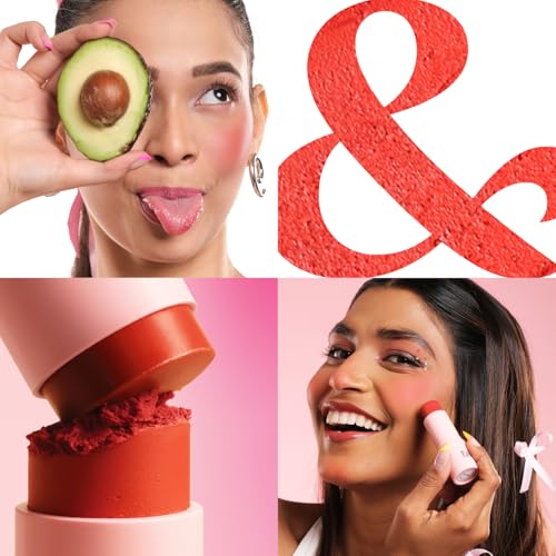 Image of Blue Heaven Kiss and Blush Lip, Cheek and Eye Tint with Avocado Oil and Mango Butter | 3 in 1 Lip and Cheek Tint Stick | Rich Smooth Formula | Easily Blendable Makeup Tint | Coral Blush | 8.5gm