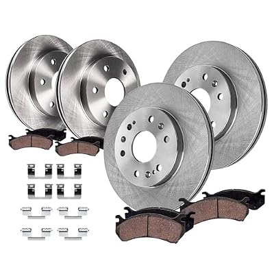 Detroit Axle - 8pc Brake Kit for Chevrolet Suburban 1500 Avalanche Tahoe GMC Yukon XL 1500 Cadillac Escalade EXT ESV Rear Disc Brake Rotors Ceramic Brakes Pads Replacement