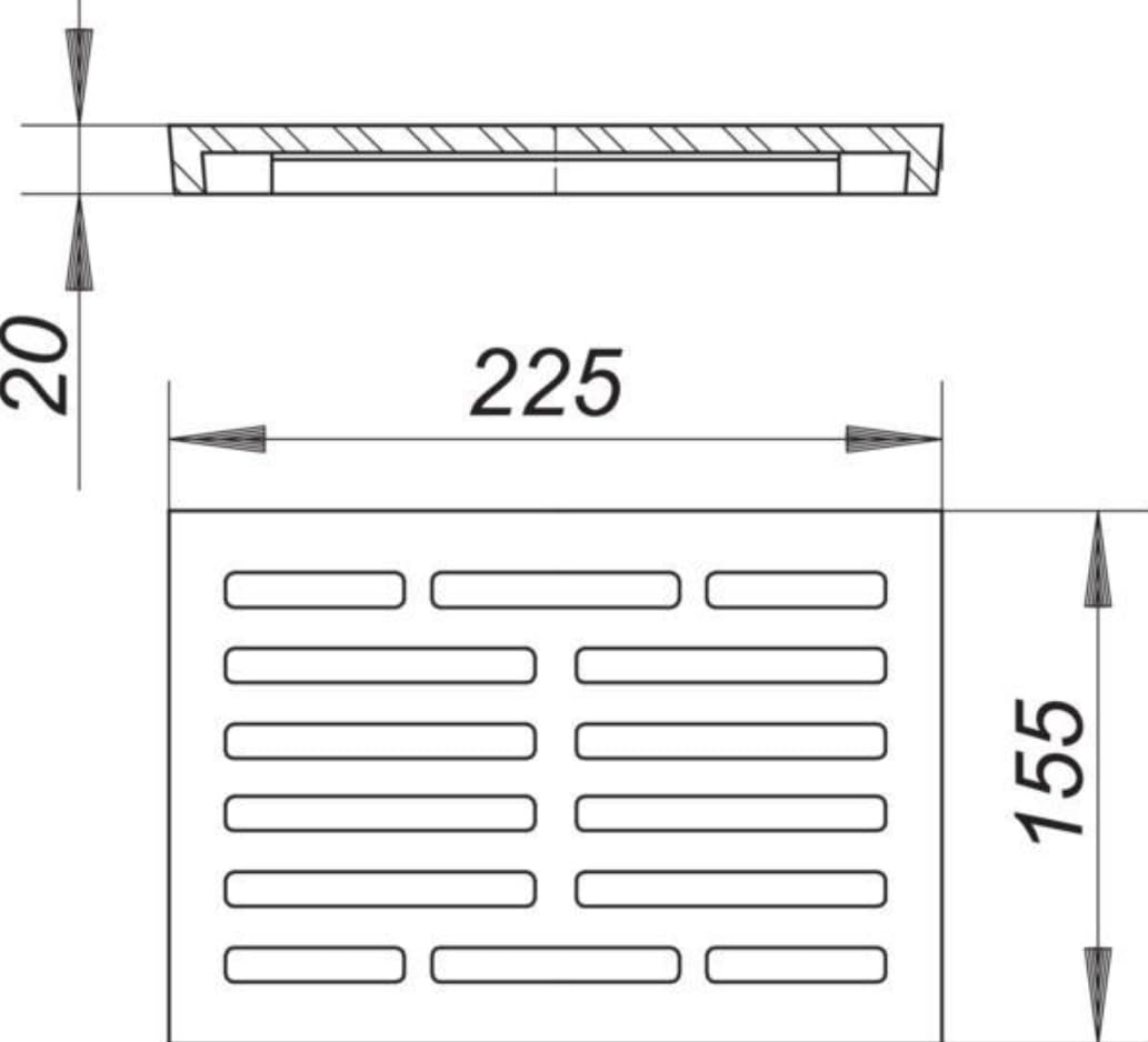 Dallmer Kunststoff-Rost 225x155mm grau | 714923