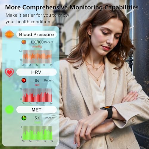 Smart Watch for Men Women, Answer/Make Calls, New 1.85"HD AMOLED Curved Display Fitness Watch with Blood Pressure Sleep Heart Rate Monitor, AI Dial, AI Q&A,110+ Sports True IP68 Waterproof Smartwatch4